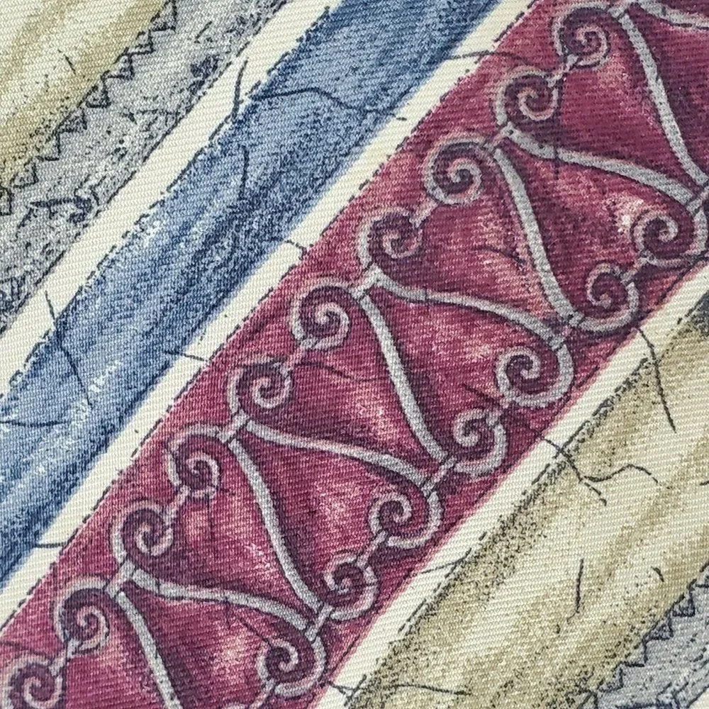 Bill Blass Striped Red Tan‎ Silk Tie 57 3 5/8